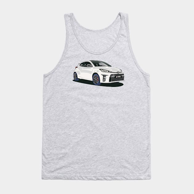 2020 GR Yaris in Glacier White. Tank Top by Webazoot